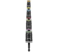 Klein Tools 32934M Destornillador de impacto, juego de llaves de vaso métricas 8 en 1, 4 llaves de vaso abatibles con tamaños de llave de tuerca de 7, 8, 10, 12, 13, 14, 15 y 17 mm, eje de impacto de
