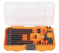 KLEIN TOOLS 33804 Proflex Juego de manijas en T intercambiables con clasificación de impacto, zona de torsión, soporte magnético para brocas, SAE, métrico, TORX, 23 piezas