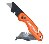 Klein Tools 44303 | Cuchillo utilitario plegable con almacenamiento de hojas | Cuerpo de aluminio resistente | Apertura rápida | Hojas incluidas