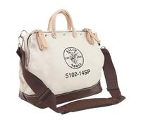 Klein Tools 5102-14SP Bolsa de herramientas con correa de hombro desmontable de 35,5 cm, 10 bolsillos interiores para organizar herramientas de mano.