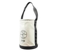 Klein Tools 5106 Cubo de almacenamiento, cubo de herramientas de lona, 9 pulgadas de diámetro, 14 pulgadas de altura, lienzo n.º 6, mango de red