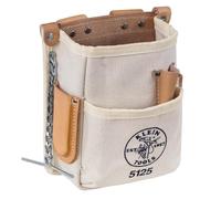 Klein Tools 5125 - Bolsa de Herramientas de Lona y Cuero con 5 Bolsillos con Cinta de Cadena y conexión de cinturón de túnel