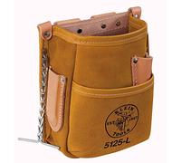 Klein Tools 5125L Leather 5-Pocket Tool Pouch with Tape Thong