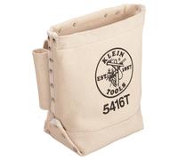 Klein Tools 5416T - Bolsa pequeña para almacenamiento de pernos con trabillas de pasador de toro, conexión de bucle de túnel de cinturón, herramientas de Klein 5416T, crema, 10 pulgadas