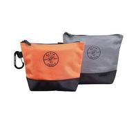 Klein Tools 55470 | Bolsa herramienta stand-up con cremallera 2 piezas | Fondo reforzado 2520d ballistic | Cuerpo 1680d ballistic | Interior colorido | Naranja y gris