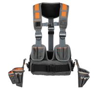 Klein Tools 55829MB Combo de chaleco con bolsas de herramientas, totalmente ajustable, soporte acolchado para electricistas, carpinteros, construcción