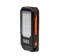 Klein Tools 56079 Luz de trabajo personal recargable delgada, 500 lúmenes, linterna LED magnética portátil, rotación de 360 grados y mosquetón, luz de inspección recargable USB-C