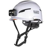Klein Tools 60525 - Casco de Seguridad Tipo 2 con Faro Recargable, sin ventilación, Clase E, Color Blanco