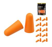 Klein Tools 6054010 tapones para los oídos de espuma, clasificación de reducción de ruido de 33 dB, diseño de espuma desechable suave, sin látex, bolsa resellable, naranja, 10 pares