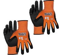 Klein Tools 60582 Guantes de trabajo, guantes de punto resistentes a los cortes ANSI A1 con revestimiento de nitrilo, nailon y elastano, compatibles con pantalla táctil, XL, 2 pares