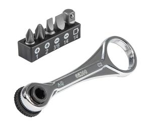 KLEIN TOOLS 65200 | Juego cricquet mini perfil fino 5 piezas | Adaptador y puntas incluidas | Perfecto para espacios reducidos | Construcción acero resistente