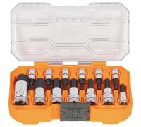 Klein Tools 65213HEX Knurled Hex Bit SAE Socket Set, 1/4, 3/8 and 1/2-Inch Drives, Premium Cr-V Steel, SAE Sizes 5/64 to 9/16-Inch, MODbox Case, 13-Piece