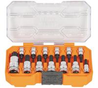 Klein Tools 65213TX TORX - Juego de llaves de vaso de brocas T8 toT60, 1/4, 3/8 y 1/2 pulgadas, acero Cr-V premium, caja MODBox, 13 piezas