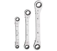 KLEIN TOOLS 68244 - Juego de llaves de trinquete totalmente reversibles, 3 piezas, color amarillo