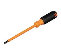 Klein Tools 6826INS Destornillador aislado, destornillador de punta de gabinete de 1000 V 1/4 pulgadas con vástago de 6 pulgadas, punta idéntica, mango de agarre de cojín