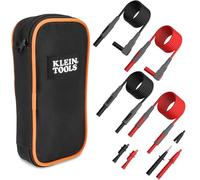Klein Tools 69483 - Kit de accesorios de cables de prueba de medidor con (2) ángulo recto, (2) extensores, (2) cabezales de plomo, (2) clips de cocodrilo y funda