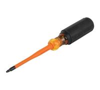 Klein Tools 6984INS Insulated Screwdriver, Made in USA, Screwdriver with 1000V Slim Profile Tip, #1 Square with 4-Inch Shank, Cushion-Grip Handle