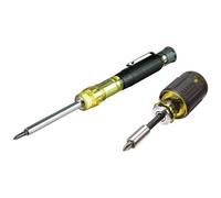 Klein Tools 80037 - Juego de herramientas de destornillador, precisión de bolsillo multibroca y longitud ajustable, 2 piezas, negro/amarillo