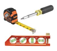 Klein Tools 80040 Kit de herramientas de diseño con cinta métrica, nivel de torpedo magnético y destornillador magnético multibroca, 3 piezas
