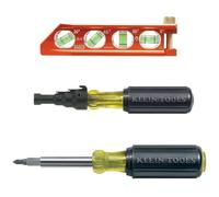 Klein Tools 80073 Kit de destornillador de escariado con escariador de conducto, destornillador de ajuste de conducto y escariado y nivel magnético, 3 piezas