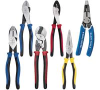 Klein Tools 80086 Journeyman Plier Kit, Made in USA, High Leverage Side Cutting, Diagonal, Long Nose Pliers to Strip, Cut and Crimp Wire, 6-Piece