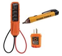 Klein Tools 80097 Kit de probador para principiantes con salida GFCI y probador de receptáculo, probador de voltaje electrónico, probador de voltaje sin contacto, 3 piezas