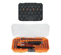Klein Tools 80177 MODbox - Juego de destornilladores de trinquete con adaptador de caja MODbox, sistema de herramientas modular, accesorio de riel lateral, 65 piezas