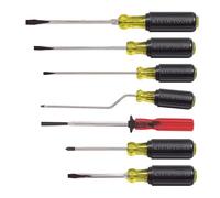 Klein Tools 85077 Juego de destornilladores, fabricado en Estados Unidos, kit de destornilladores multiaplicación con asas de agarre acolchado e identificación de punta, 7 piezas