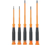 Klein Tools 85615INS Mini Precision Screwdriver Set, 1000V Rated Insulated Screwdrivers with (2) Phillips and (3) Slotted Tips, 5-Piece