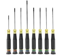 Klein Tools 85617 Mini juego de destornilladores de precisión, ranurados, Phillips, TORX, asas de agarre acolchado, ideal para bloques de terminales, electrónica