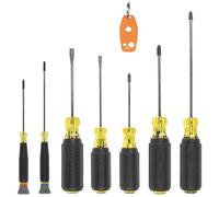 Klein Tools 85808 - Juego de destornilladores, puntas mecanizadas de precisión, (4) Phillips, (3) ranurados, magnetizador/desmagnetizador, fabricado en Estados Unidos, 8 piezas
