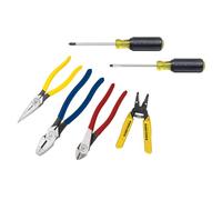 Klein Tools 92906 Juego de herramientas, kit de herramientas básico, herramientas manuales Klein para aprendiz o hogar: alicates, pelacables,cortador, destornilladores, 6 piezas