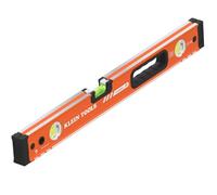 Klein Tools 93524MAG - Nivel de caja de 61 cm, nivel de burbuja de haz de caja magnética, 3 viales, naranja de alta visibilidad, cuerpo de aluminio, ranura en V y pista magnética, 61 cm