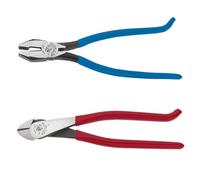 Klein Tools 94508 - Juego de alicates, fabricado en Estados Unidos, alicates de corte diagonal y cortadores laterales resistentes, cortador de alambre de amarre para trabajos de barras de refuerzo,