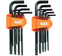 Klein Tools BLS22 - Juego de llaves hexagonales largas de extremo de bola de 22 piezas, SAE y métricas, tratadas térmicamente, estilo L, 1/16 pulgadas a 3/8 pulgadas y 1.5 mm a 10 mm