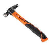 Klein Tools H80816 - Martillo de garra recta de 16 onzas con cabeza lisa, mango de fibra de vidrio antideslizante que absorbe los golpes con agujero de sujeción, 13 pulgadas
