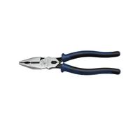 Klein Tools J12098 Alicates combinados universales con troquel de crimpado, agarre de tubo dentado, cuchillos endurecidos por inducción