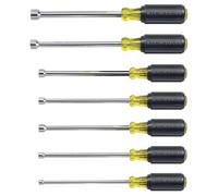 Klein Tools Juego de herramientas 647, fabricado en Estados Unidos, tamaños de destornilladores de tuercas 3/16, 1/4, 5/16, 11/32, 3/8, 7/16, 1/2 pulgadas, ejes cromados de 6 pulgadas, agarre