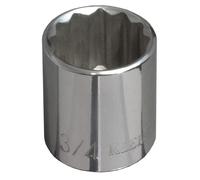 Klein Tools Klein 65706 - Llave de vaso estándar de 12 puntos de 3/4 pulgadas, unidad de 3/8 pulgadas