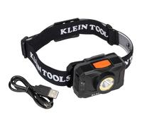 KLEIN TOOLS Linterna frontal LED recargable de 2 colores, correa de tela, foco, reflector, LED rojo, 800 lúmenes, cable USB, camping, running 56414