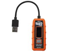 Klein Tools Medidor de potencia USB, medidor digital USB-A para voltaje, corriente, capacidad, resistencia energética ET900, naranja