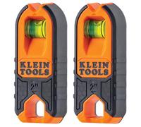 Klein Tools MSF1002 - Buscador magnético de pernos y nivel, compacto, detector de madera y metales con vial de burbujas para marcas precisas, respaldo de almohadilla de fieltro, paquete de 2