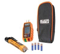Klein Tools RT250KIT - Probador de voltaje sin contacto y probador de receptáculo GFCI con LCD y linterna, kit de prueba eléctrica de voltaje