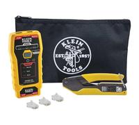 Klein Tools VDV026-813 - Kit de comprobador y crimpadora de cables Ethernet RJ45, tecnología de paso, incluye conectores para aplicaciones de datos Cat5e/CAT6, paquete de 50