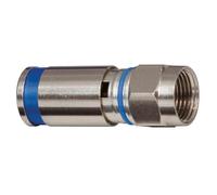 Klein Tools VDV812-623 - Conector F de compresión resistente a la | Aprobación del proveedor de satélites y juntas tóricas dobles para sellar la humedad, construcción de metal