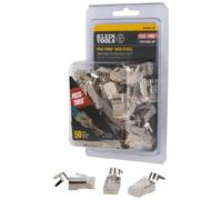 KLEIN TOOLS VDV826-705 - Enchufe modular de datos para cable blindado CAT6A y cable Ethernet CAT6 para interiores o exteriores de mayor diámetro, paquete de 50