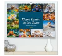 Kleine Echsen haben Spass (hochwertiger Premium Wandkalender 2026 DIN A2 quer), Kunstdruck in Hochglanz: Ihre zarten Bewegungen und verspielten Gesten ... Art die Herzen im Sturm erobern.