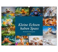 Kleine Echsen haben Spass (Wandkalender 2026 DIN A2 quer), CALVENDO Monatskalender: Ihre zarten Bewegungen und verspielten Gesten bringen Freude und ... Art die Herzen im Sturm erobern.