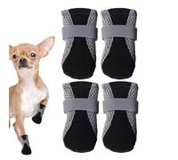 Kleine Hundeschuhe - Mesh-Wanderstiefel Pfotenschutz,Rutschfeste 4-teilige Hundeschuhe, verstellbar für Sommer, Outdoor, Wandern,