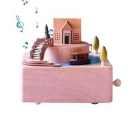 Kleine Spieluhr Holz - Fliegendes Schweinchen Retro, Kreatives Ornament Kinder, Geschenk Dekoration Musikbox, Handkurbel Klassisch Stilvoll | Zauberhafte Überraschung Für Weihnachten Geburtstag